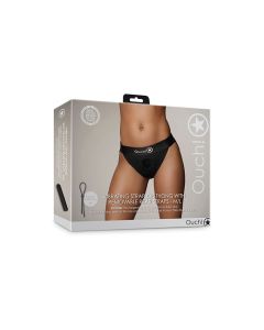 Shots Ouch Vibrating Strap On Thong w/Removable Rear Straps